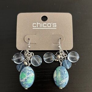 Chico's Oceanic Blue and Green Earrings NWT